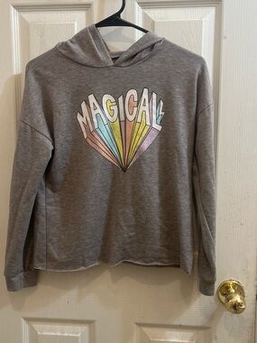 Eyeshadow Gray Hoodie with Pastel 'Magical' Graphic